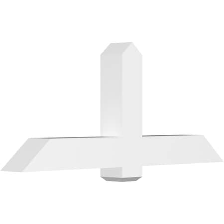 Ekena Millwork Eugene Architectural Grade PVC Gable Bracket, 60"W x 25"H x 6"D x 6"F, 10/12 Pitch GBP060X25X0606EUG00